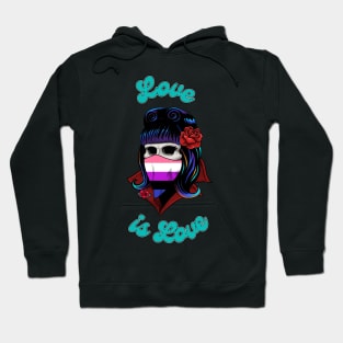 Genderfluid Pride 2021 - Battie Love is Love Hoodie